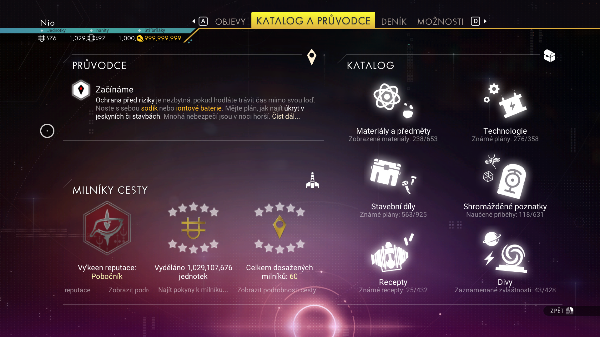 No Man's Sky v češtině – katalog a průvodce